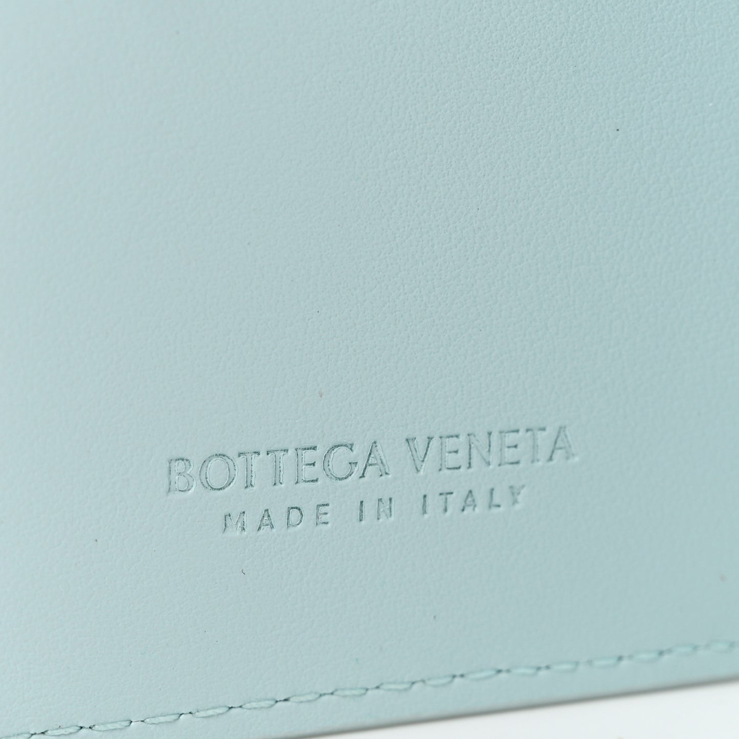 Nappa Intrecciato Bifold Zip Wallet Teal Washed