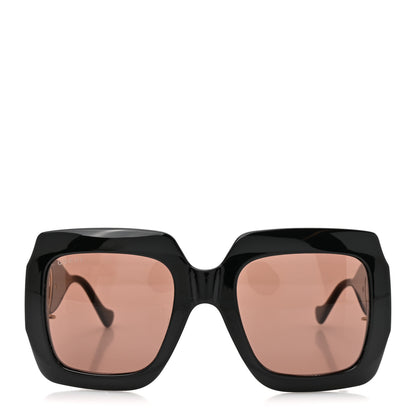 Gucci Acetate Square Frame Chain Sunglasses GG1022S Black 2 of 8