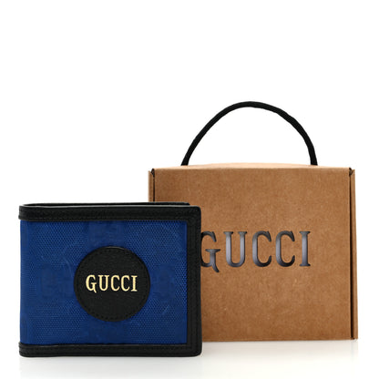 Gucci Econyl Nylon Monogram Off The Grid Billfold Wallet Guilted Blue Black 7 of 7