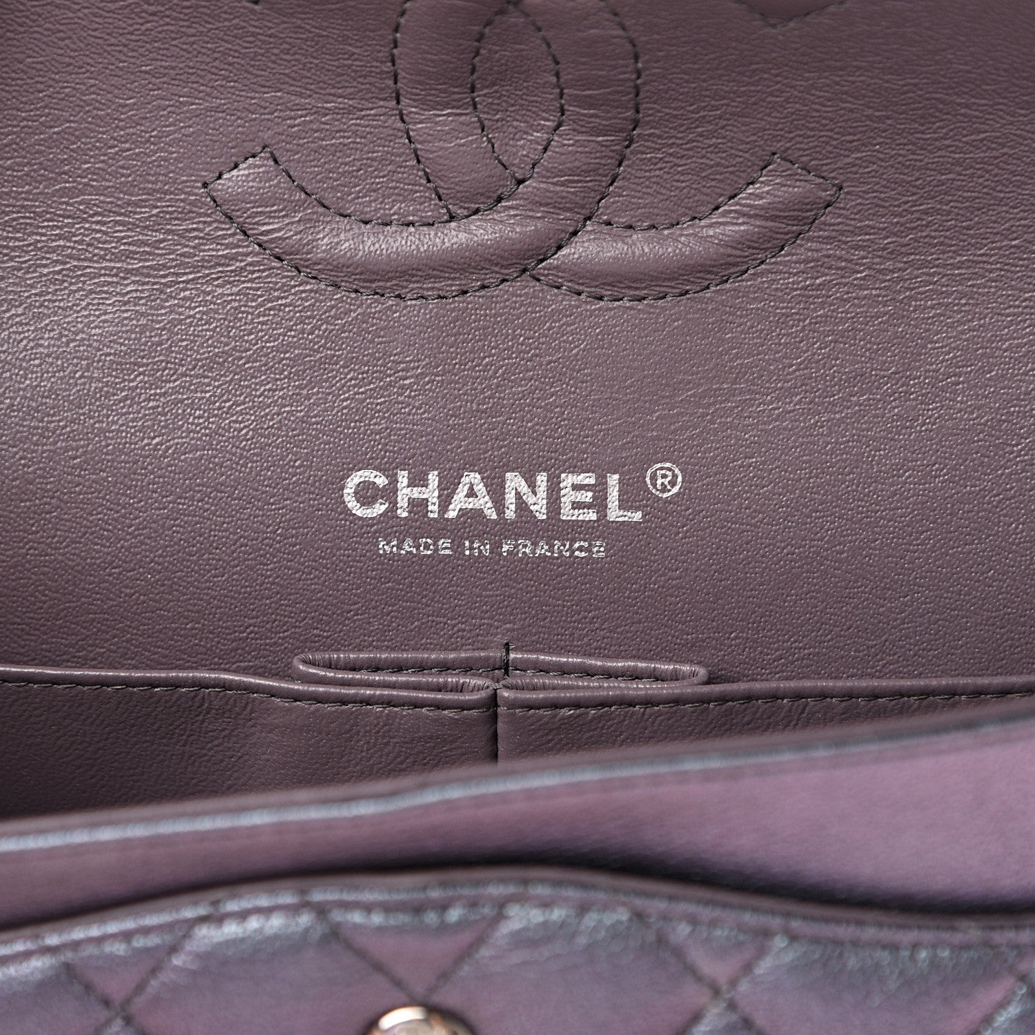 Chanel Iridescent Goatskin Quilted Medium Double Flap Purple 5 of 12