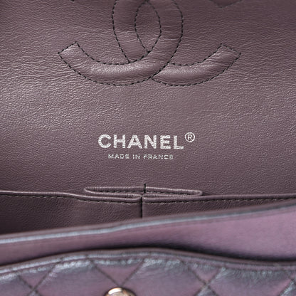Chanel Iridescent Goatskin Quilted Medium Double Flap Purple 5 of 12