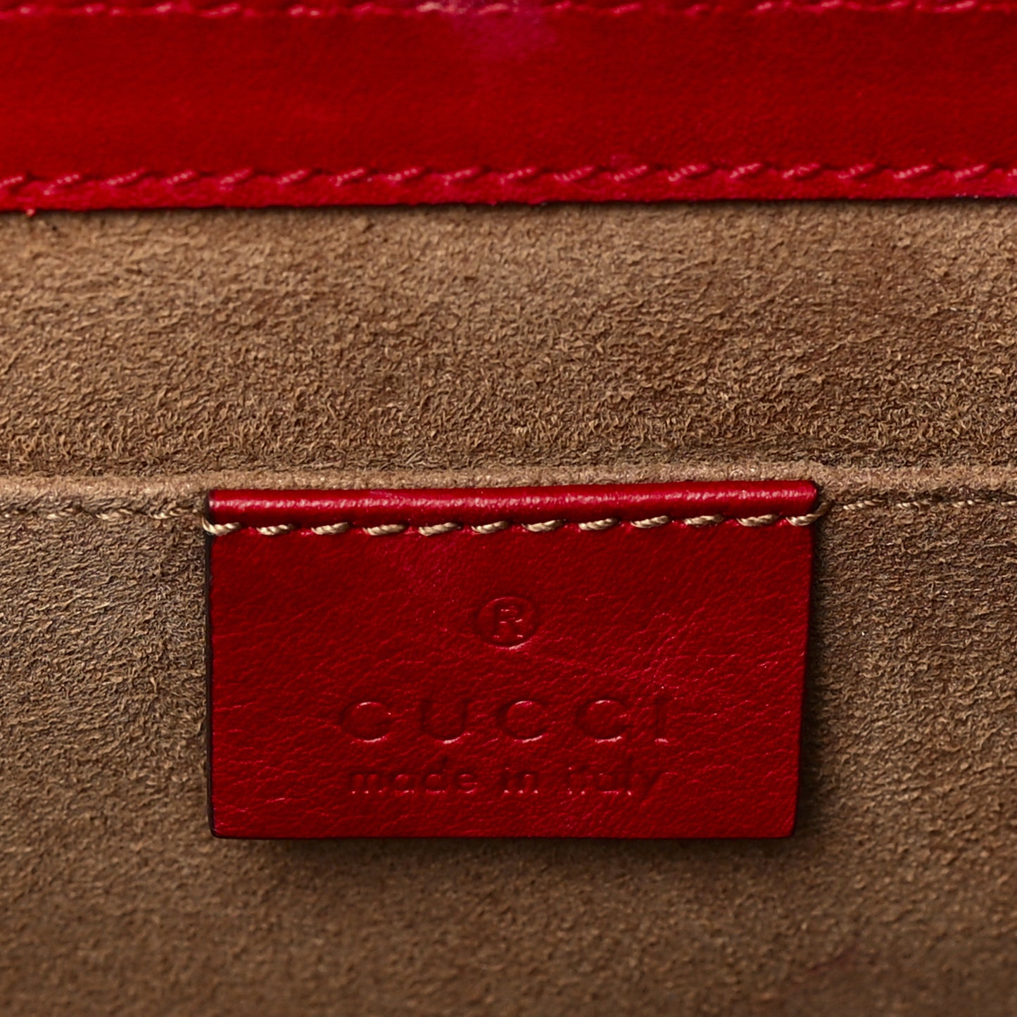 GG Supreme Monogram Calfskin Small Padlock Shoulder Bag Beige Hibiscus Red New Rosette