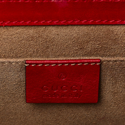 Gucci GG Supreme Monogram Calfskin Small Padlock Shoulder Bag Beige Hibiscus Red New Rosette 6 of 9