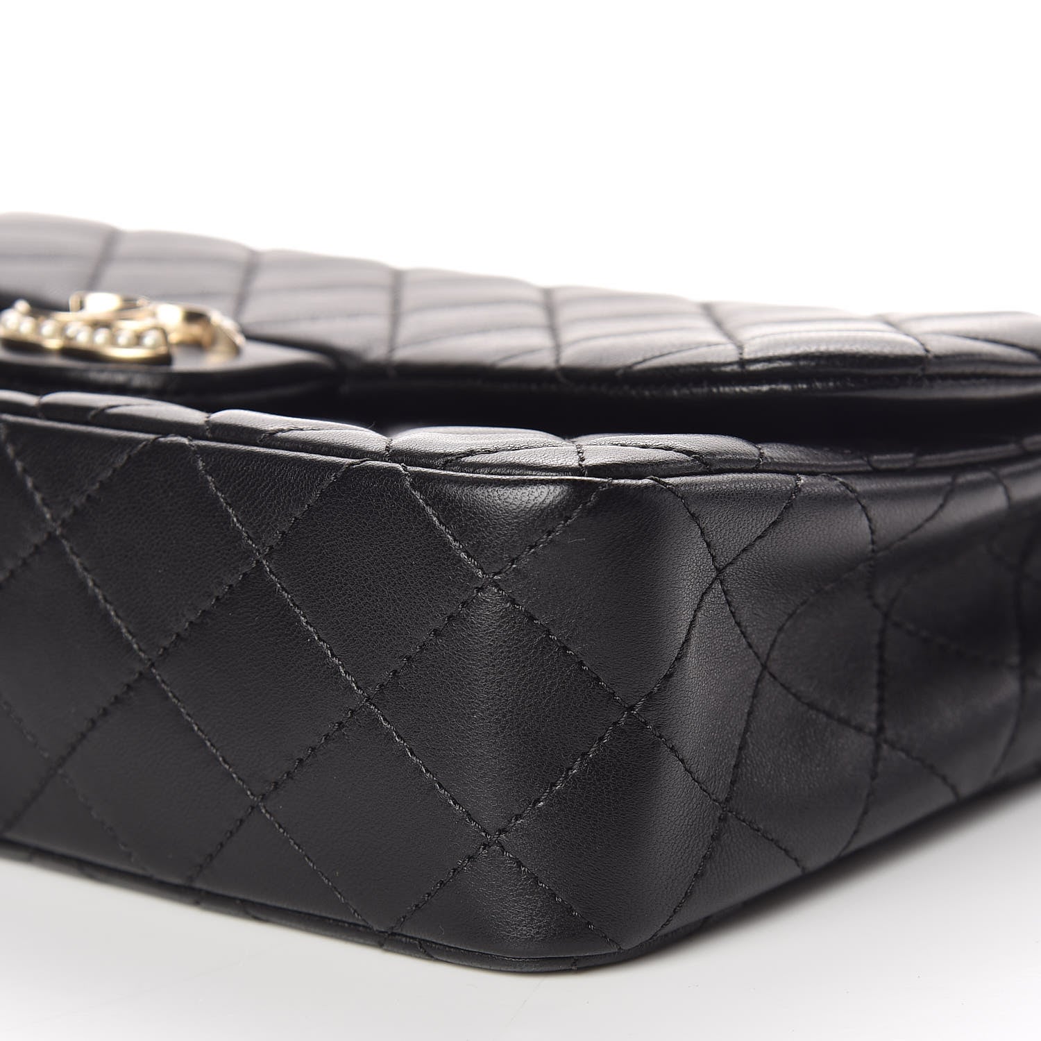 Chanel Lambskin Quilted Medium Westminster Pearl Flap Black 6 of 10