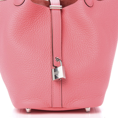 Hermes Taurillon Clemence Picotin Lock 18 PM Rose Azalee 10 of 11