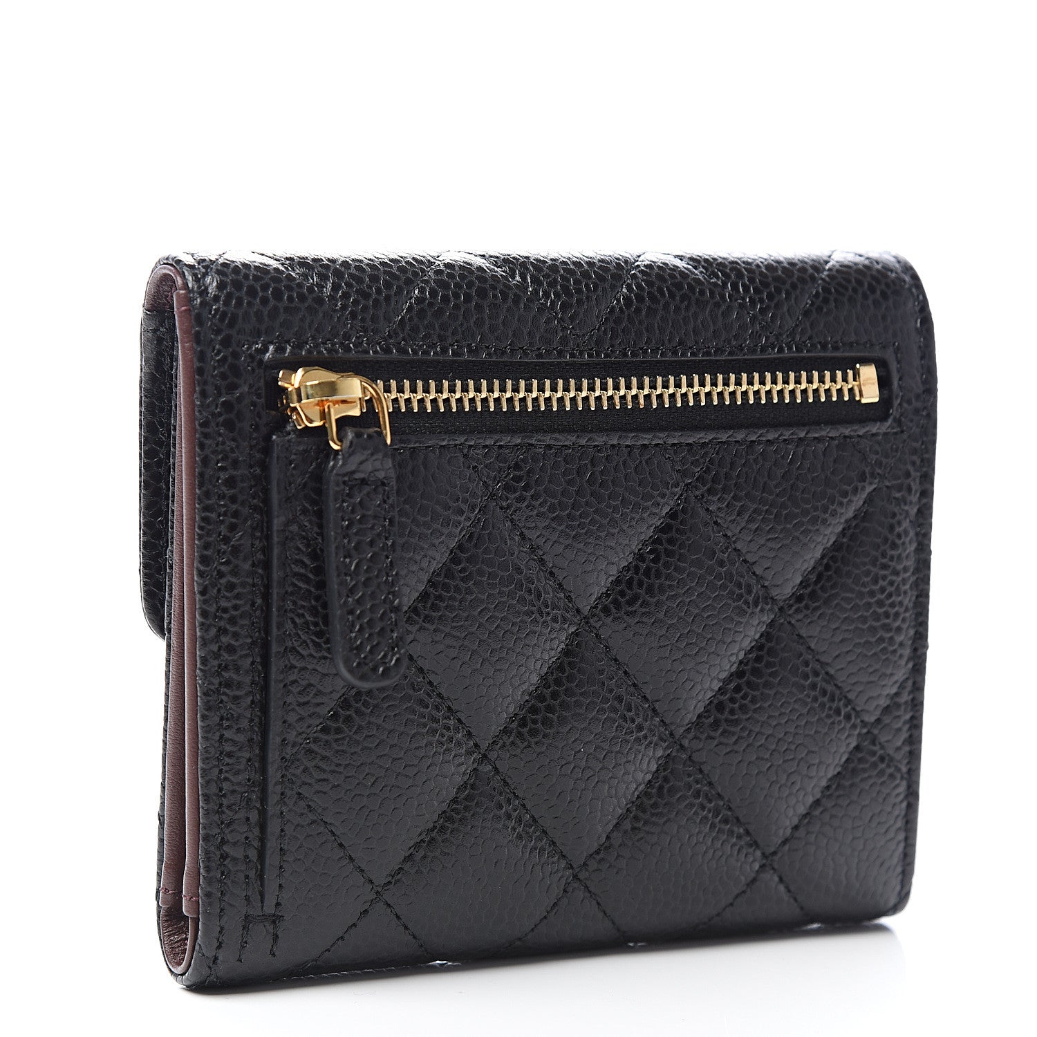 Chanel Caviar Quilted Compact Flap Wallet Black 2 of 8