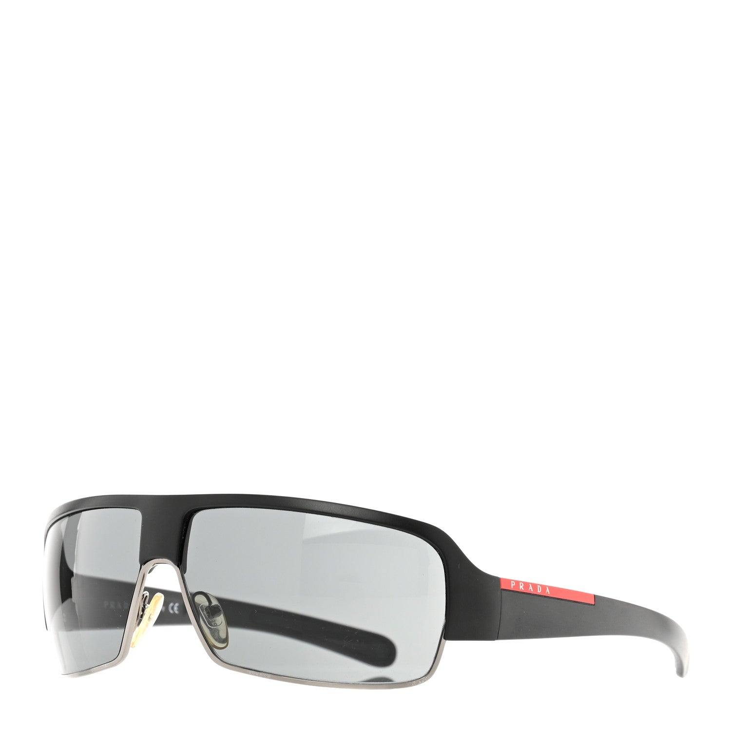 Prada Metal Rubber Linea Rossa Sport Sunglasses SPS 03G Black 1 of 5
