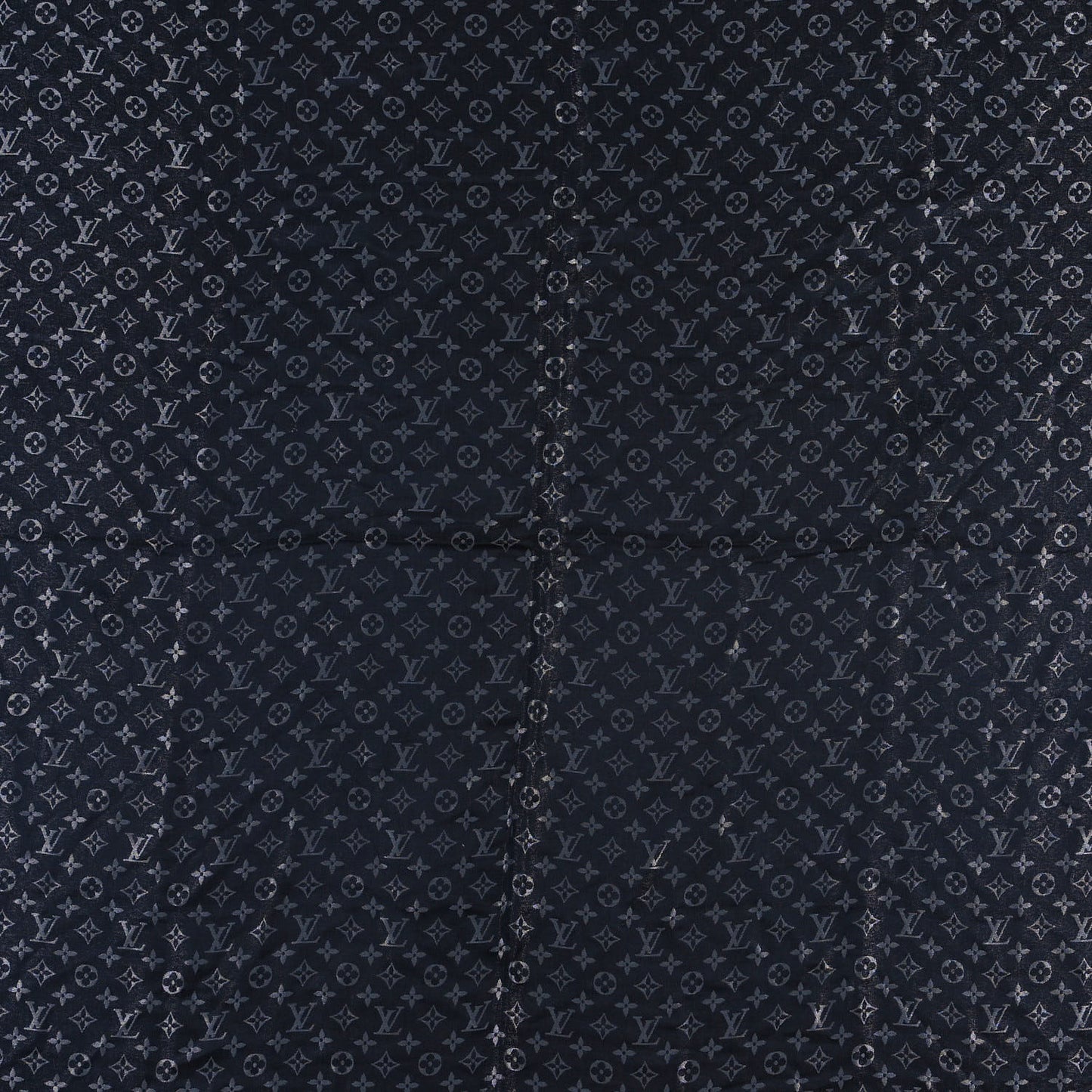 Silk Lurex Wool Monogram Shine Shawl Black