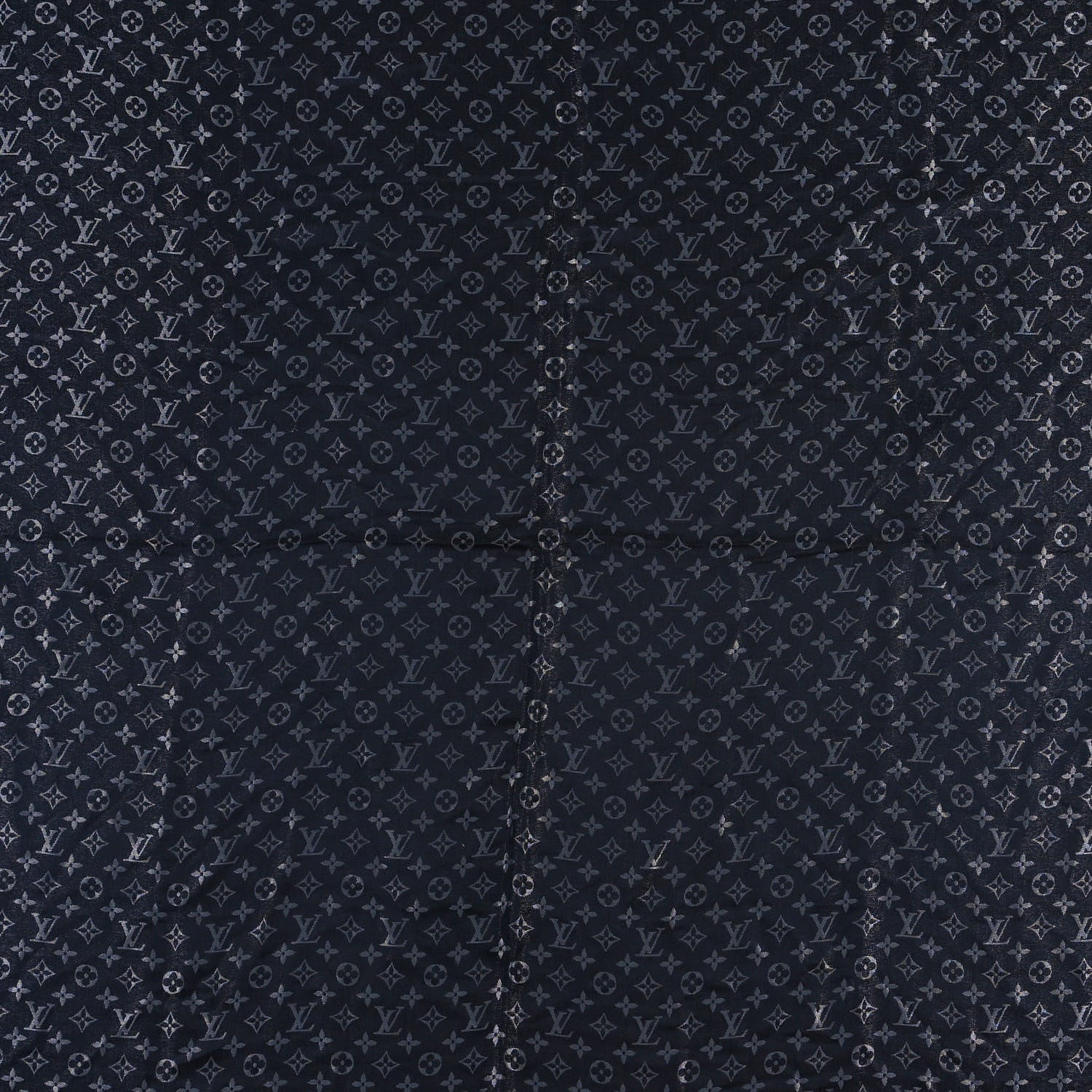 Louis Vuitton Silk Lurex Wool Monogram Shine Shawl Black 4 of 4