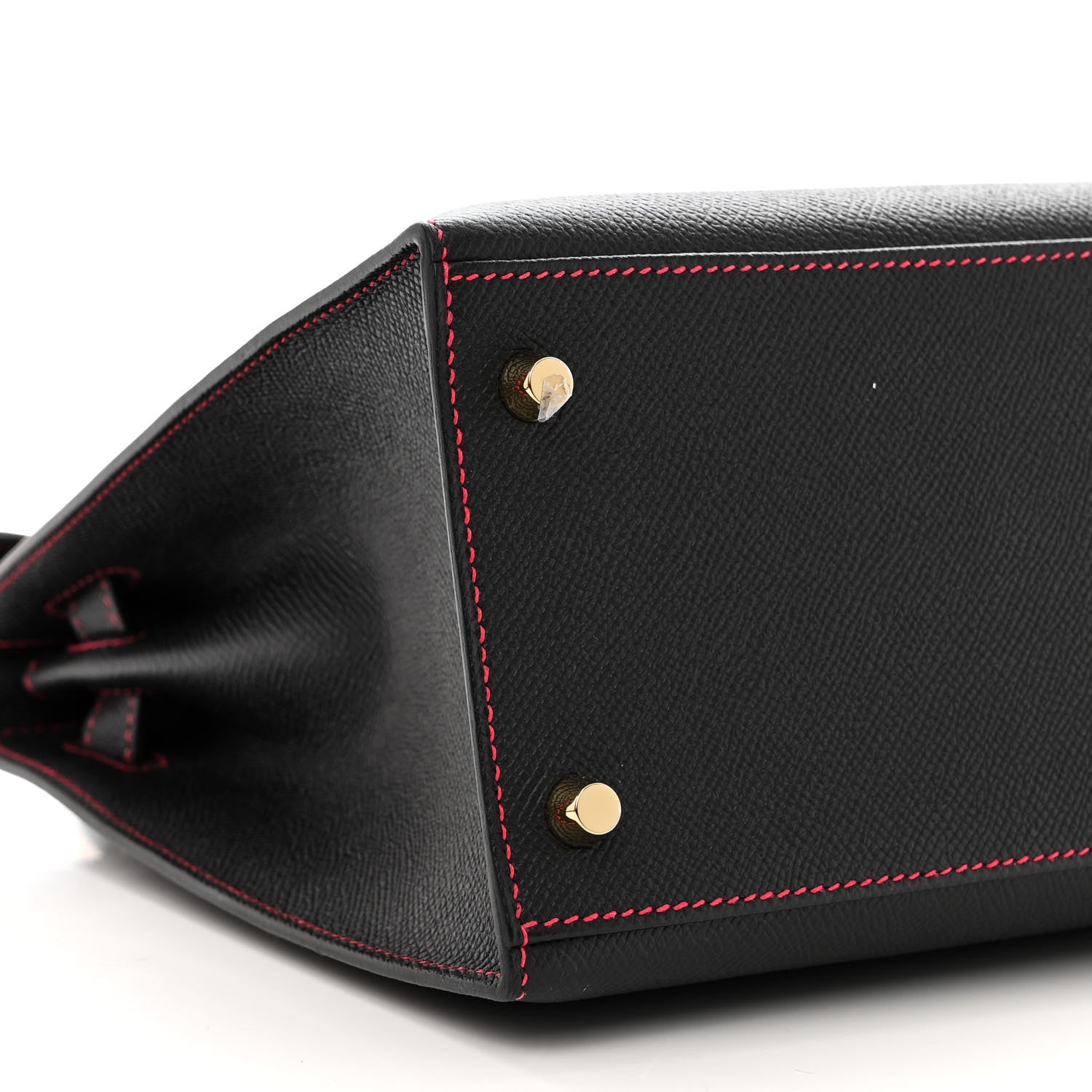 Hermes Epsom Horseshoe Kelly Sellier 28 Black Rouge Grenat 9 of 11