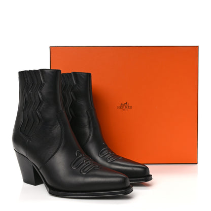 Hermes Calfskin Womens Vegas Ankle Boot 38 Black 8 of 8