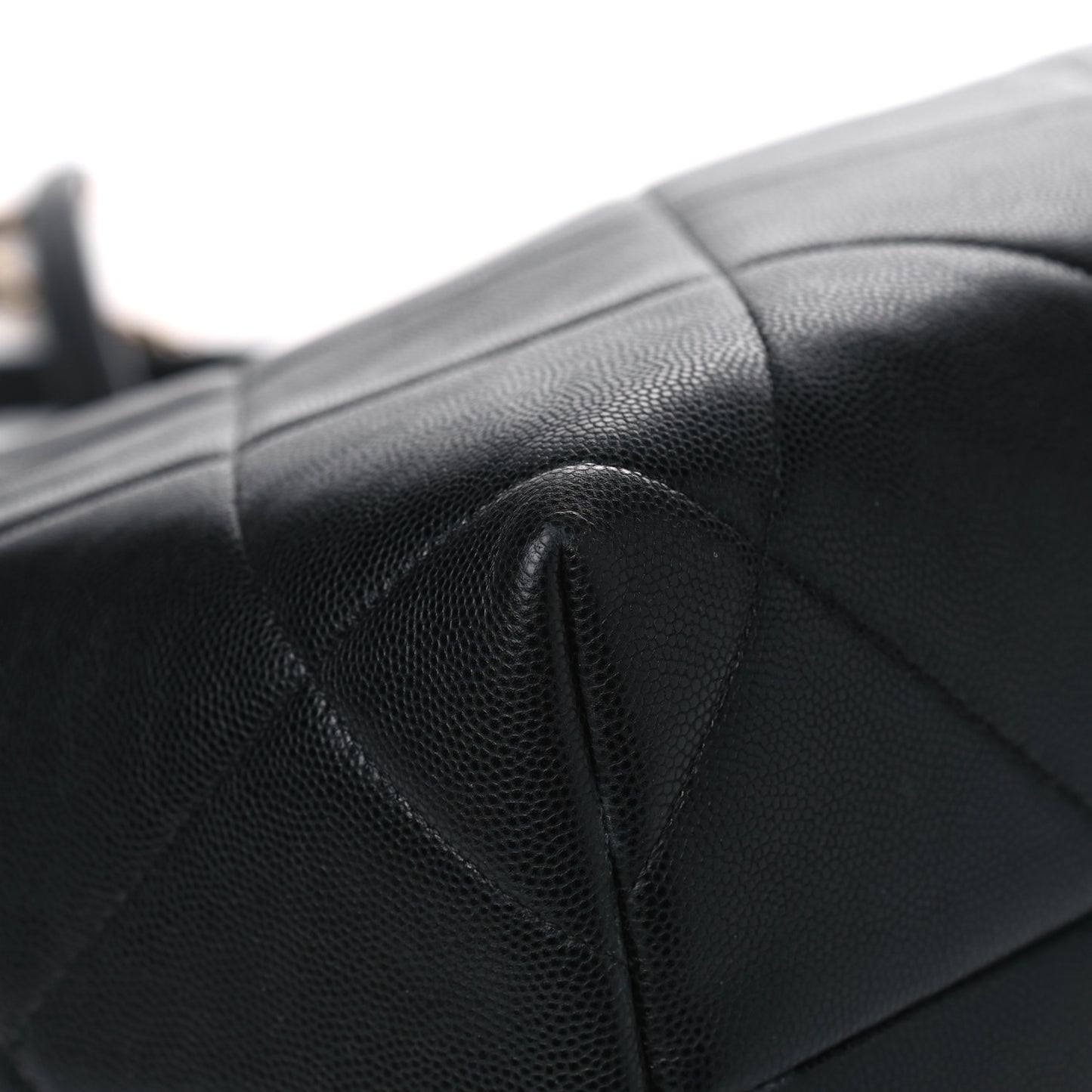 Caviar Quilted Large A Real Catch Shopping Bag Black