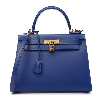 Hermes Tadelakt Kelly Sellier 28 Bleu Electrique 1 of 10