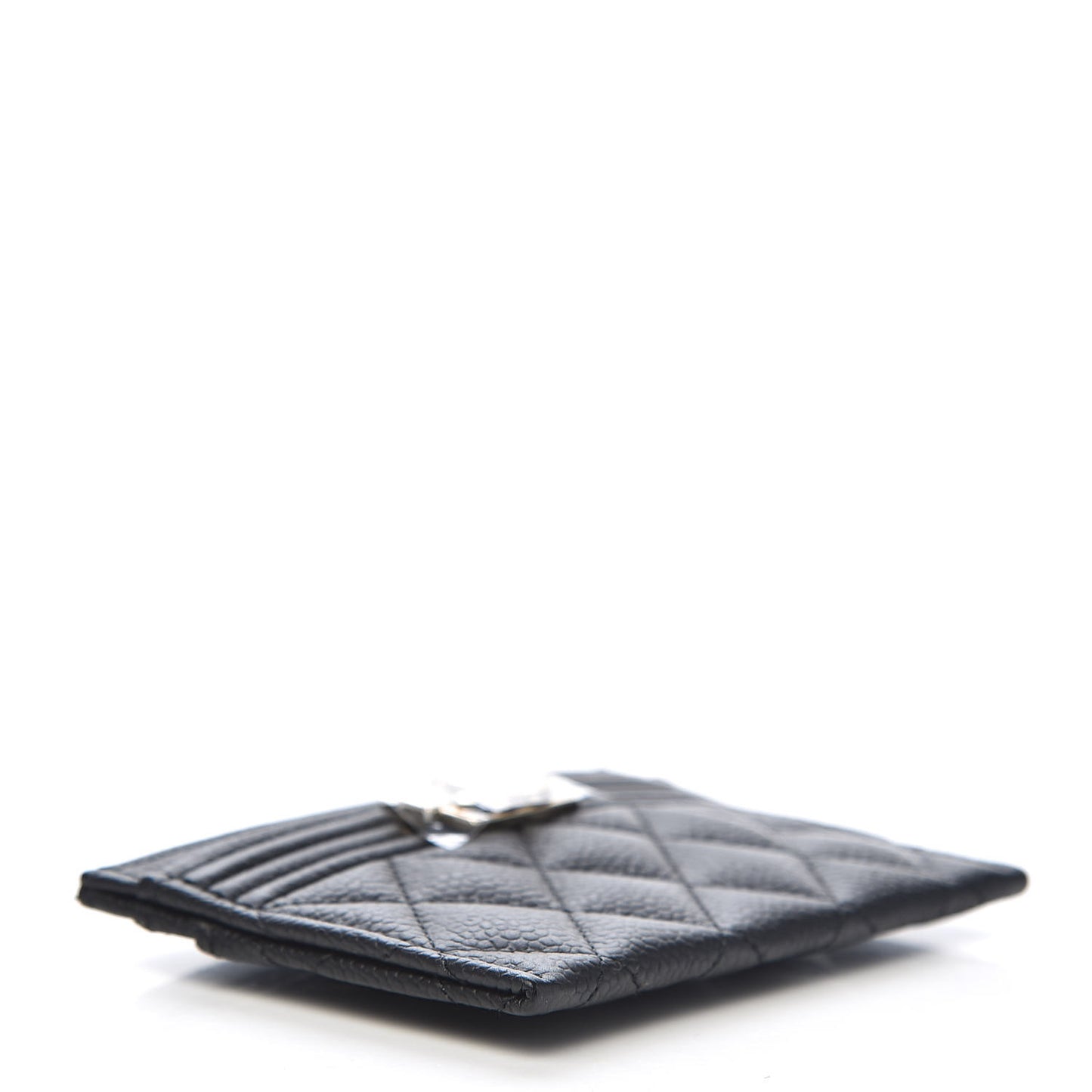 Caviar Quilted Boy Card Holder Black