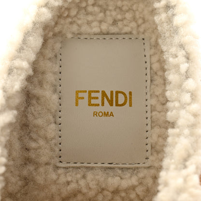 Fendi Suede Shearling Clogs 39.5 Caramel Milk 6 of 9