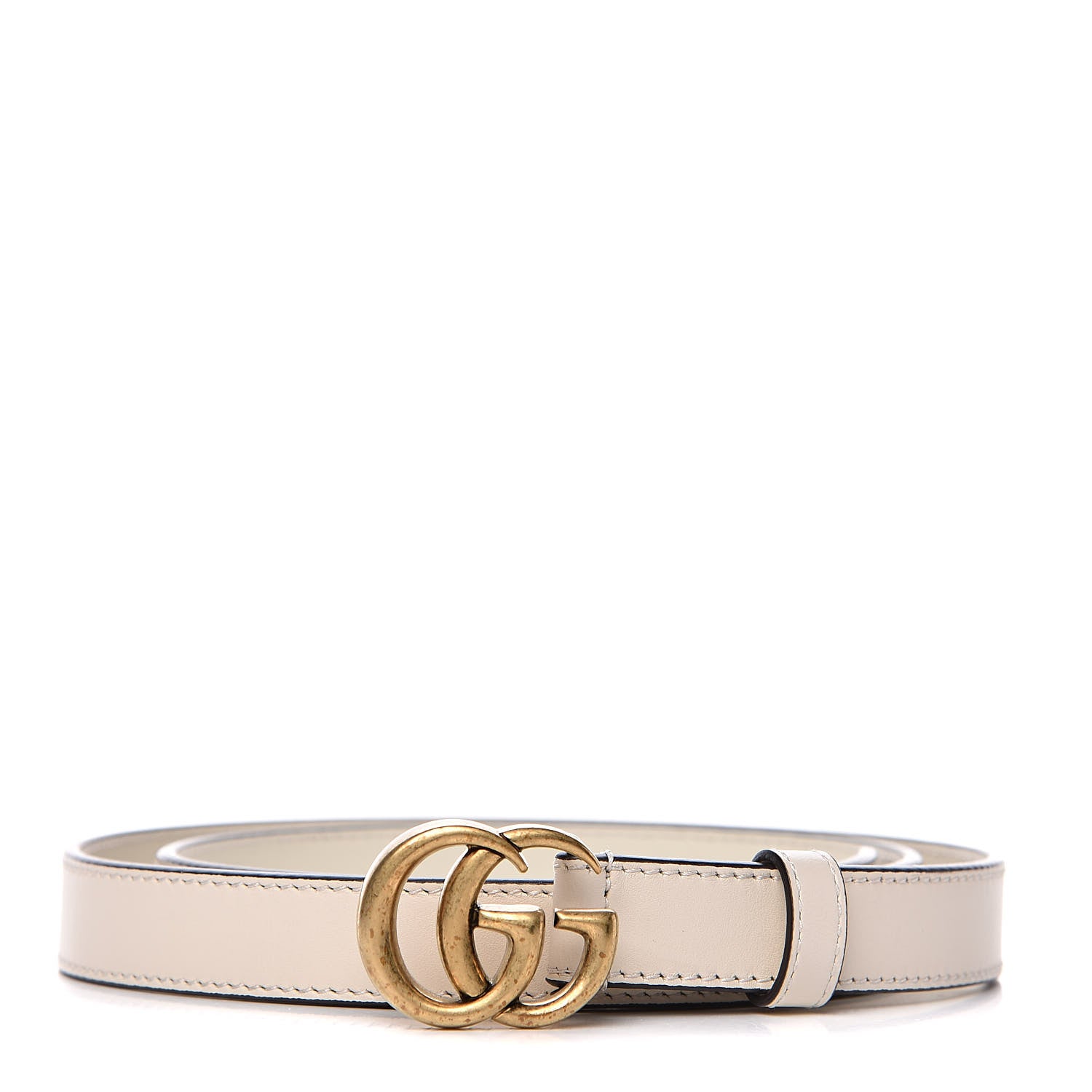 Gucci Calfskin Double G 20mm Belt 90 36 Mystic White 1 of 6
