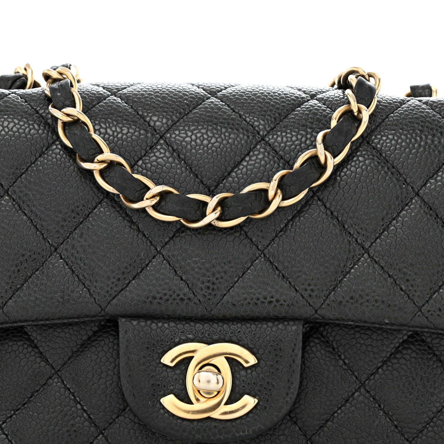 Chanel Metallic Caviar Quilted Mini Rectangular Flap Black 8 of 13