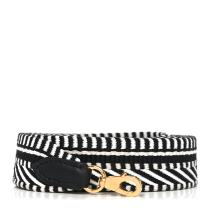 Hermes Toile Swift 25mm Sangle Cavale Shoulder Strap Black Ecru 1 of 4