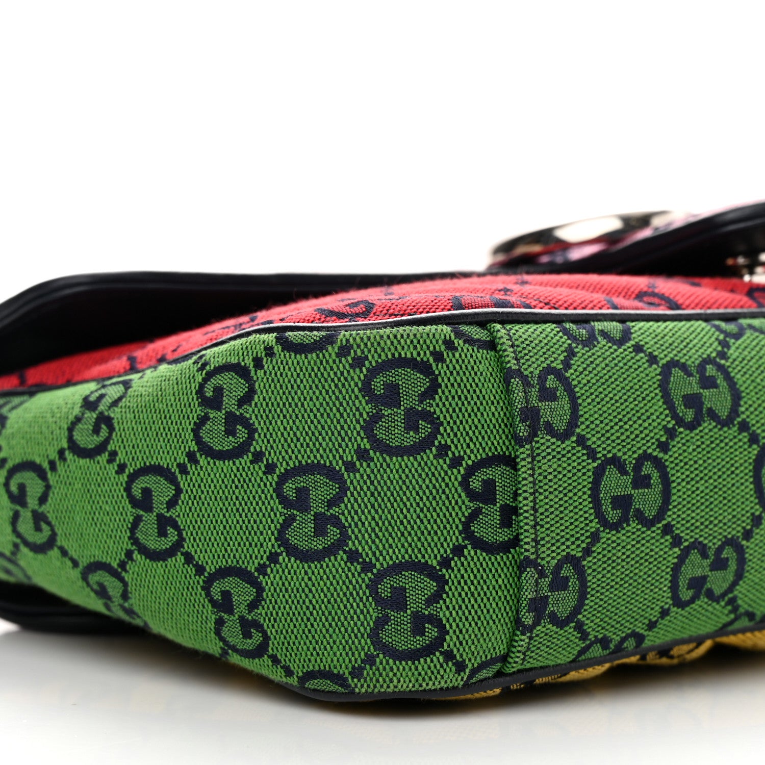 Gucci Monogram Multicolor Matelasse Diagonal Small GG Marmont Shoulder Bag Pink Blue Red Yellow Green 9 of 10
