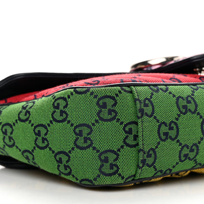 Gucci Monogram Multicolor Matelasse Diagonal Small GG Marmont Shoulder Bag Pink Blue Red Yellow Green 9 of 10
