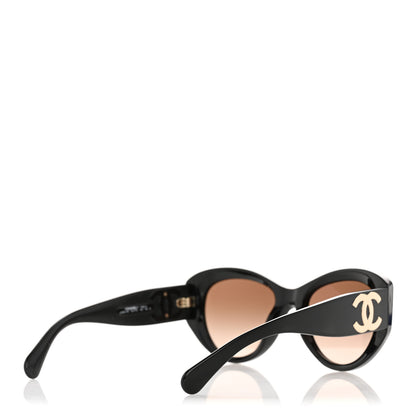 Chanel Acetate Butterfly Large CC Sunglasses 5492-A Black 4 of 10