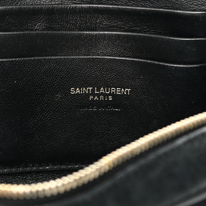 Saint Laurent Suede Matelasse Monogram Mini Lou Camera Bag Black 6 of 17