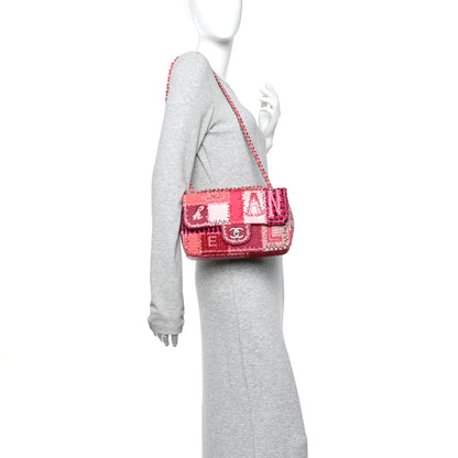 Chanel Tweed Patchwork Medium Single Flap Pink 2 of 11