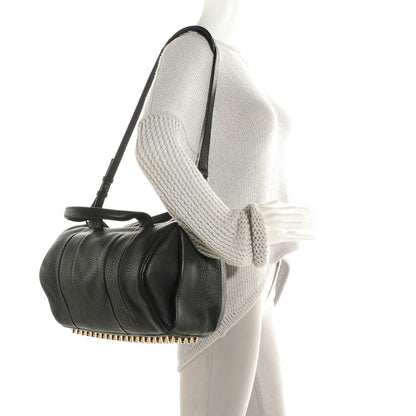 Alexander Wang Pebbled Lambskin Rocco Soft Black Pale Gold Hardware 2 of 7
