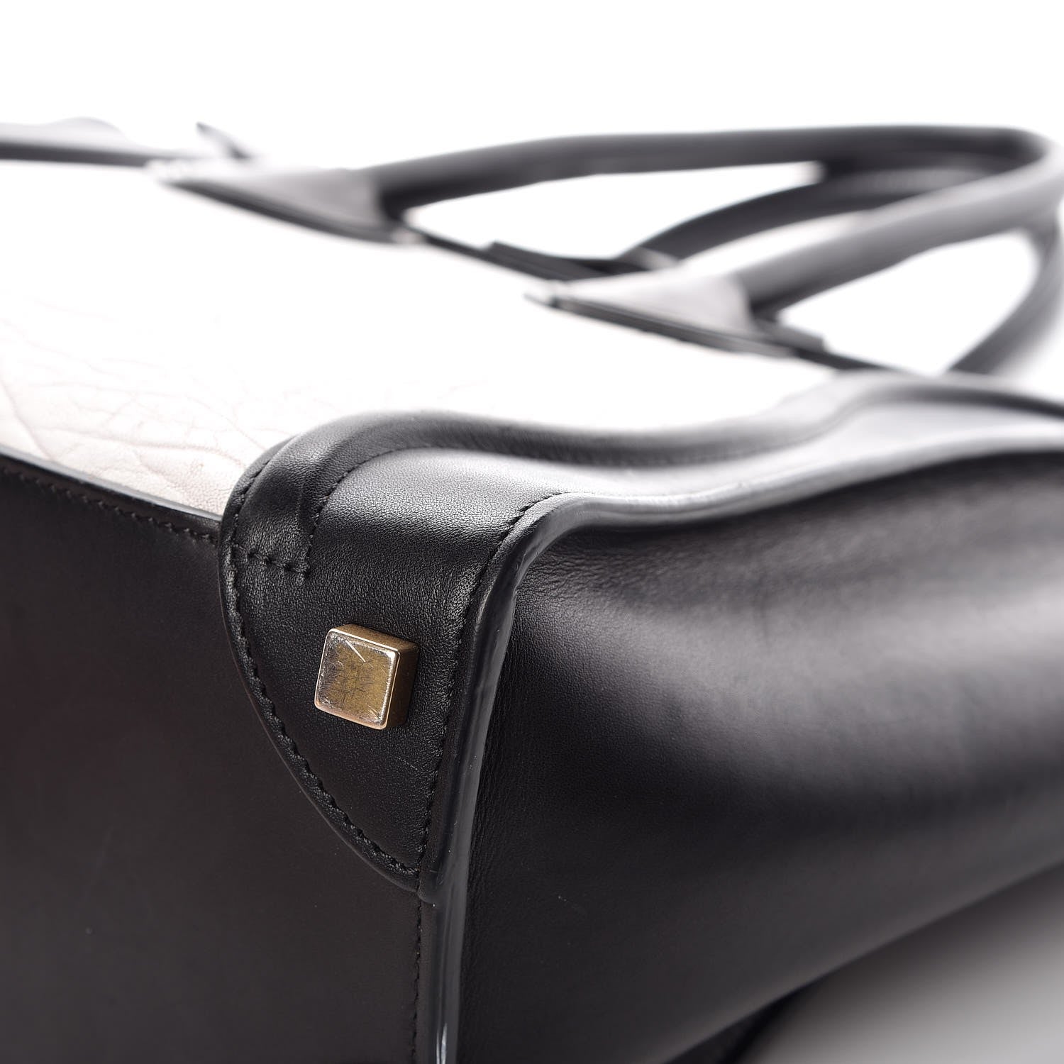 Celine Shrunken Lambskin Micro Bi-Color Luggage Black White 18 of 24