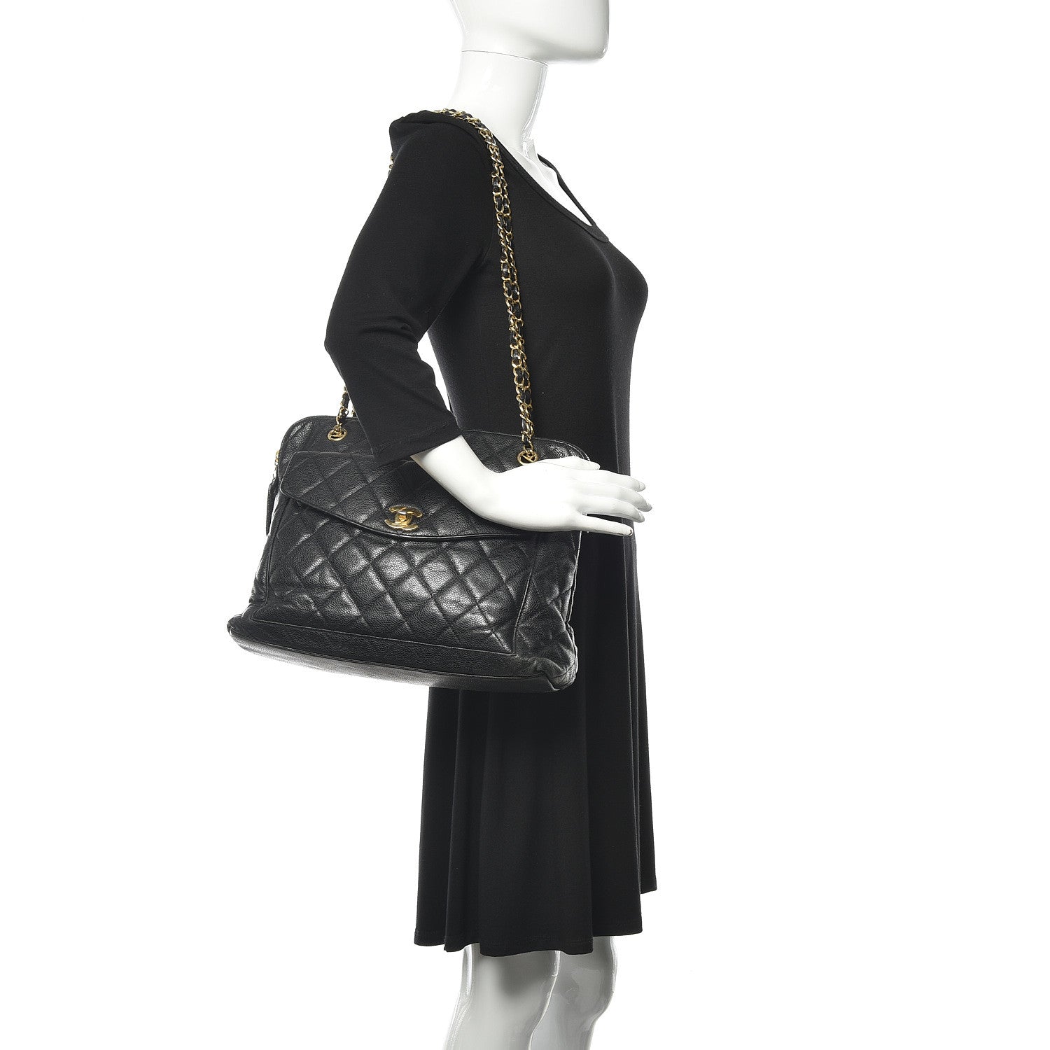 Chanel Caviar Quilted Flap Shoulder Bag Black 2 of 16