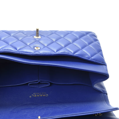 Chanel Lambskin Quilted Jumbo Double Flap Blue 4 of 9
