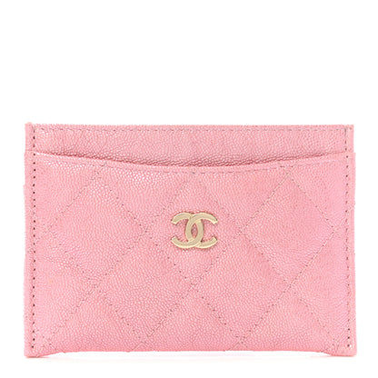 Chanel Iridescent Caviar Quilted Card Holder Rose Pink 1 of 8