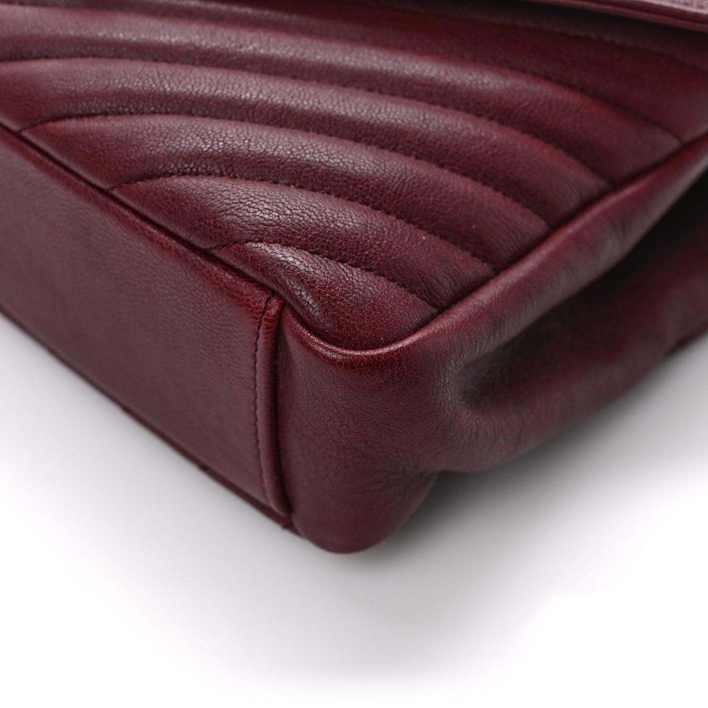 Sheepskin Matelasse Chevron Monogram Medium College Bag Rouge Legion