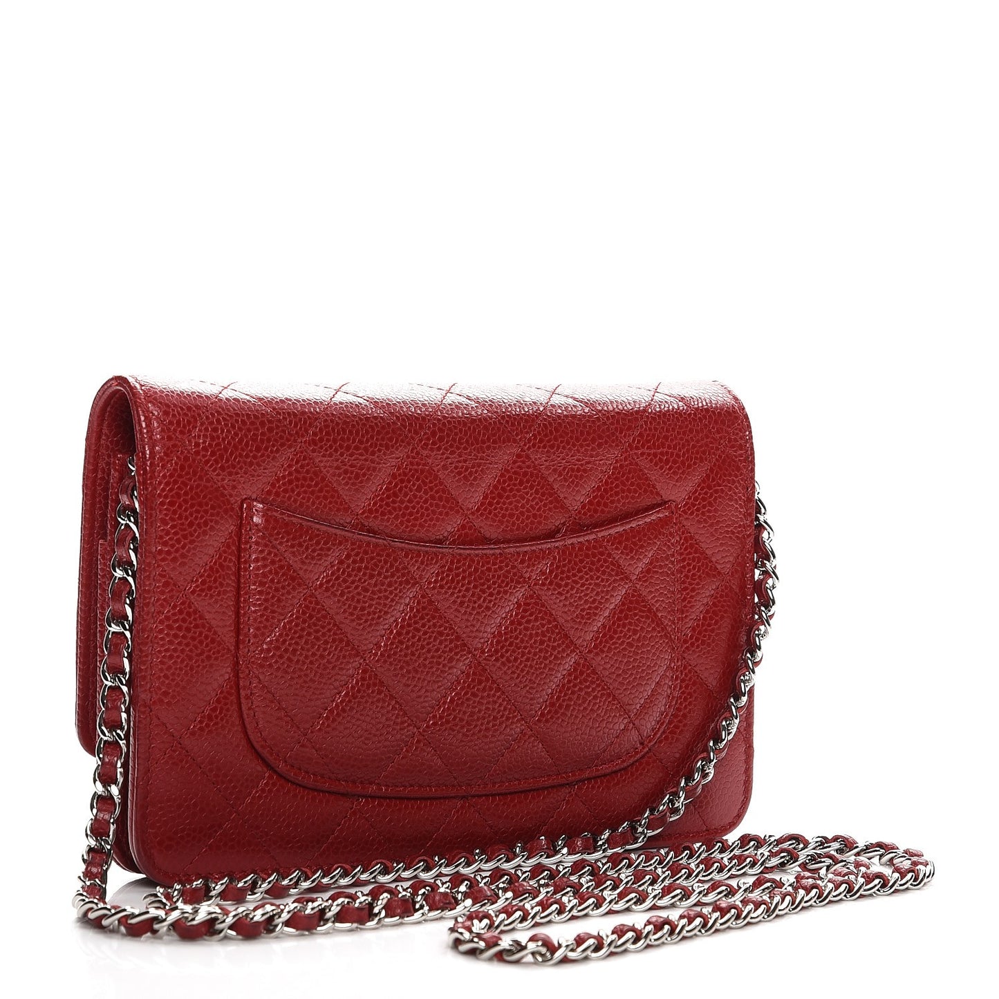 Caviar Quilted Wallet On Chain WOC Red