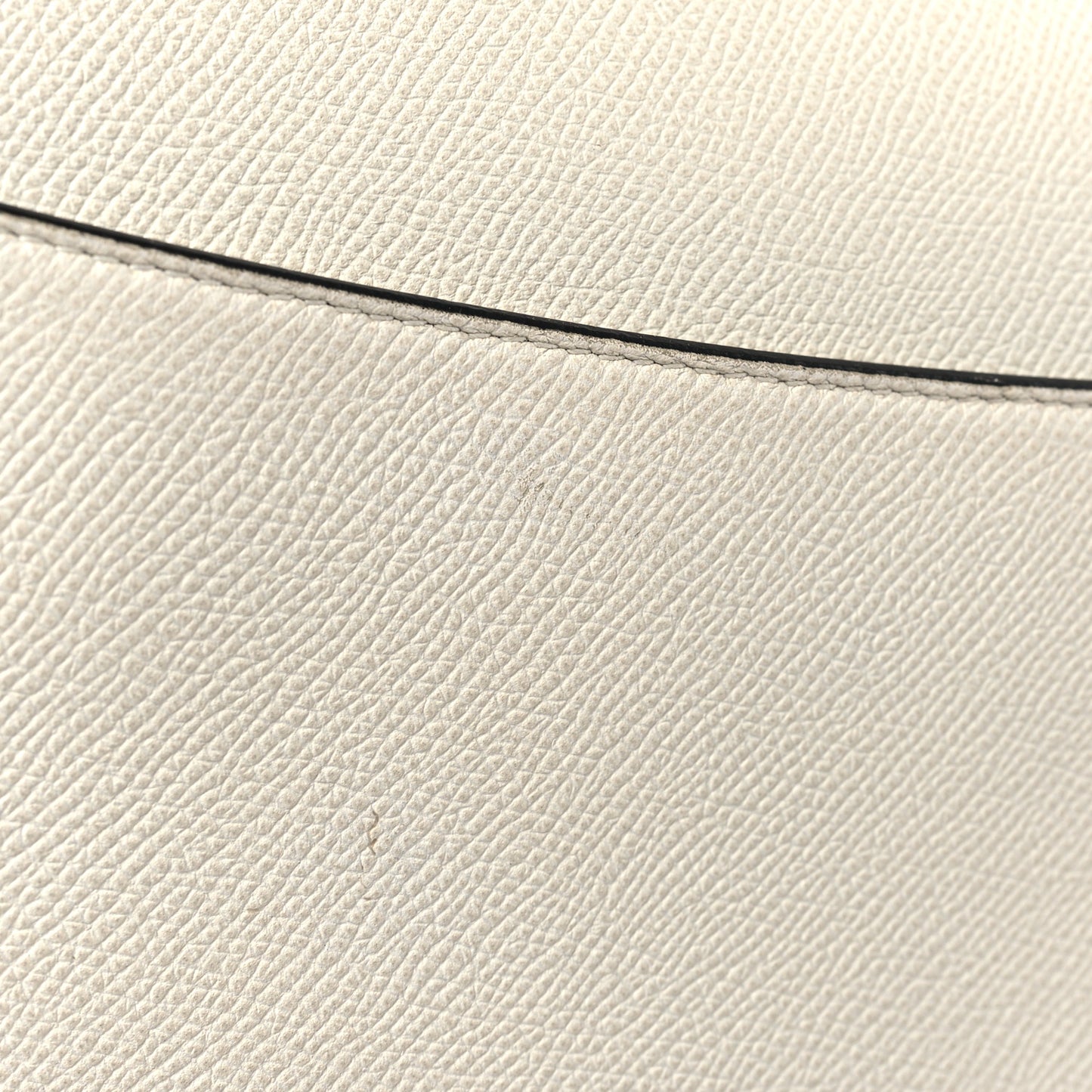 Grained Calfskin Saddle Bag White