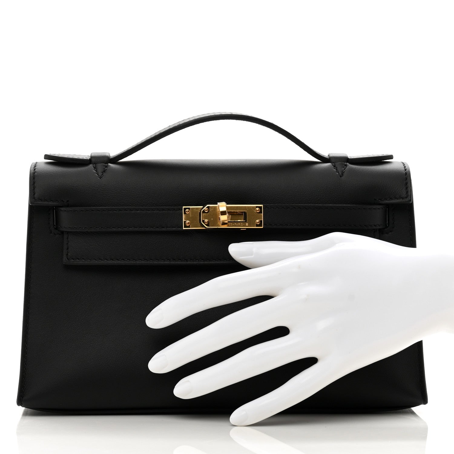 Hermes Swift Kelly Pochette Clutch Black 2 of 11