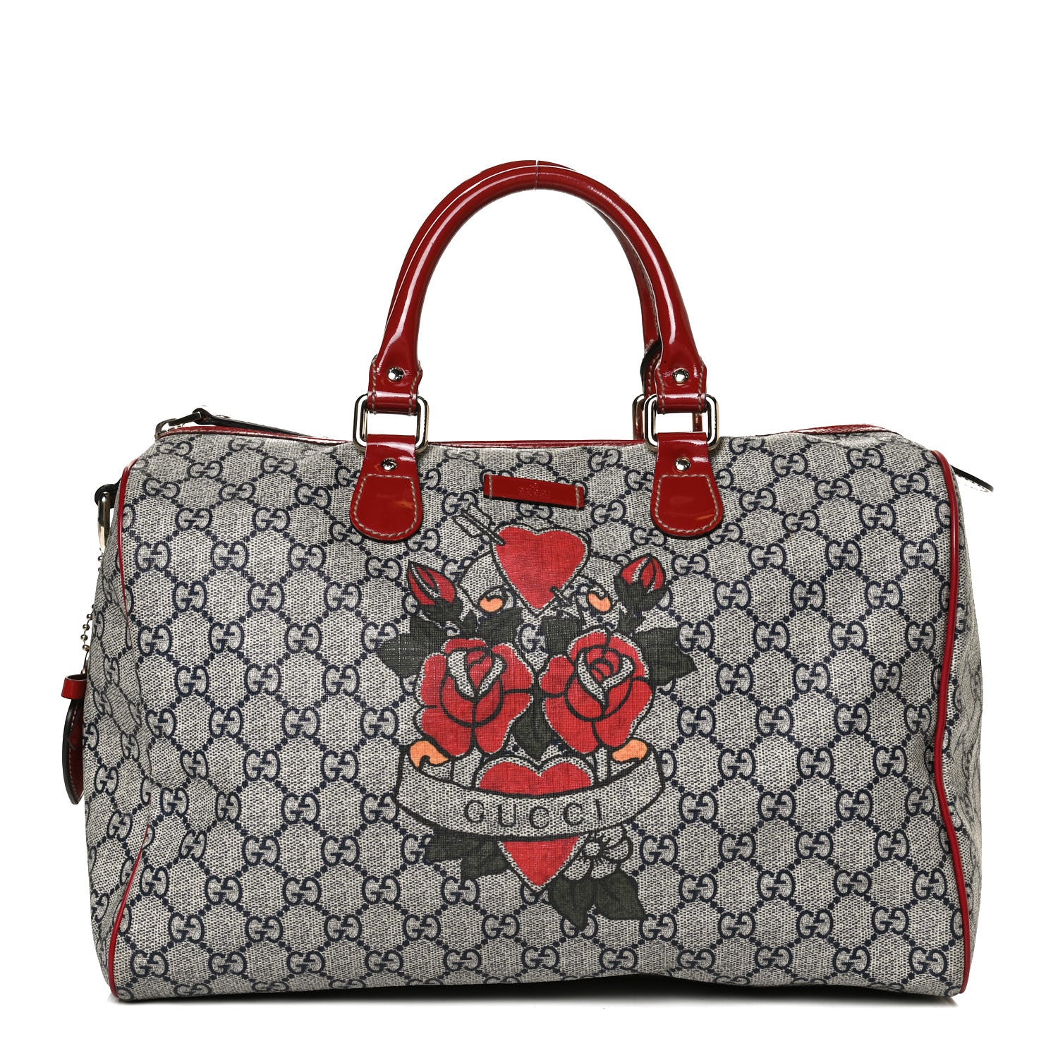 Gucci GG Plus Monogram Tattoo Heart Medium Joy Boston Red 1 of 16