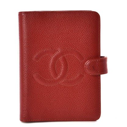 Chanel Caviar CC Mini Ring Agenda Planner Red 1 of 14