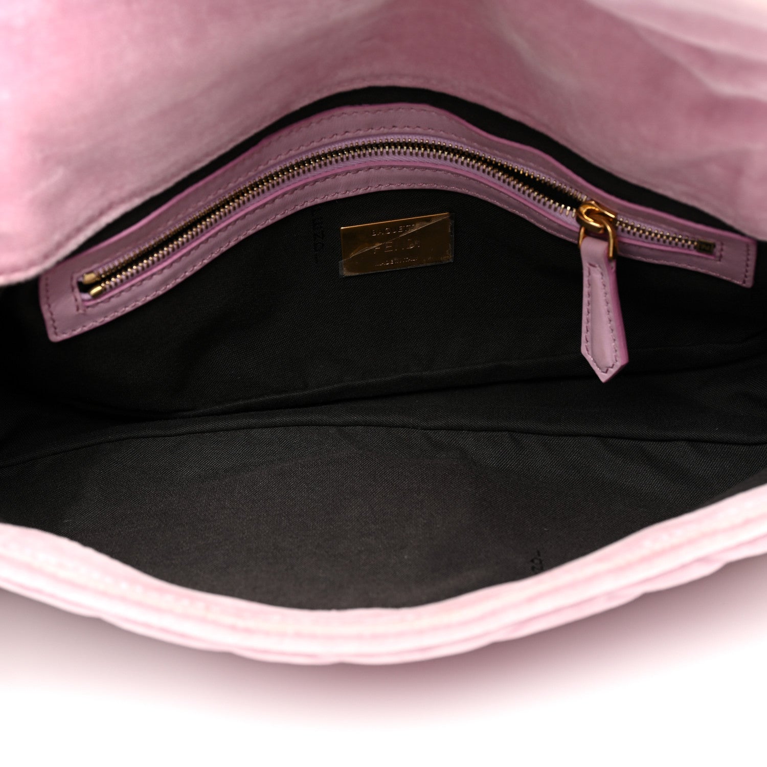 Fendi Velvet FF Embossed Baguette Rosa Confetti 5 of 8