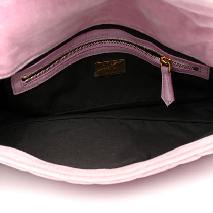 Fendi Velvet FF Embossed Baguette Rosa Confetti 5 of 8