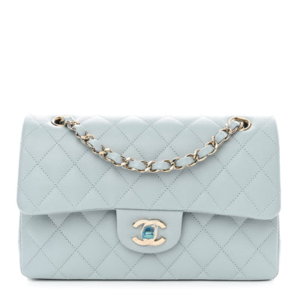 Chanel Caviar Quilted Small Double Flap Light Blue 1 of 11