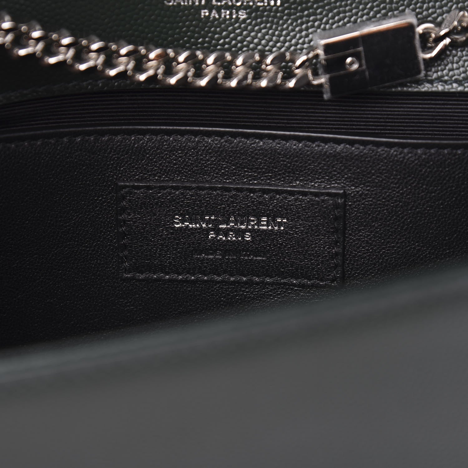 Saint Laurent Grain De Poudre Medium Monogram Kate Satchel Vert Fonce 6 of 10