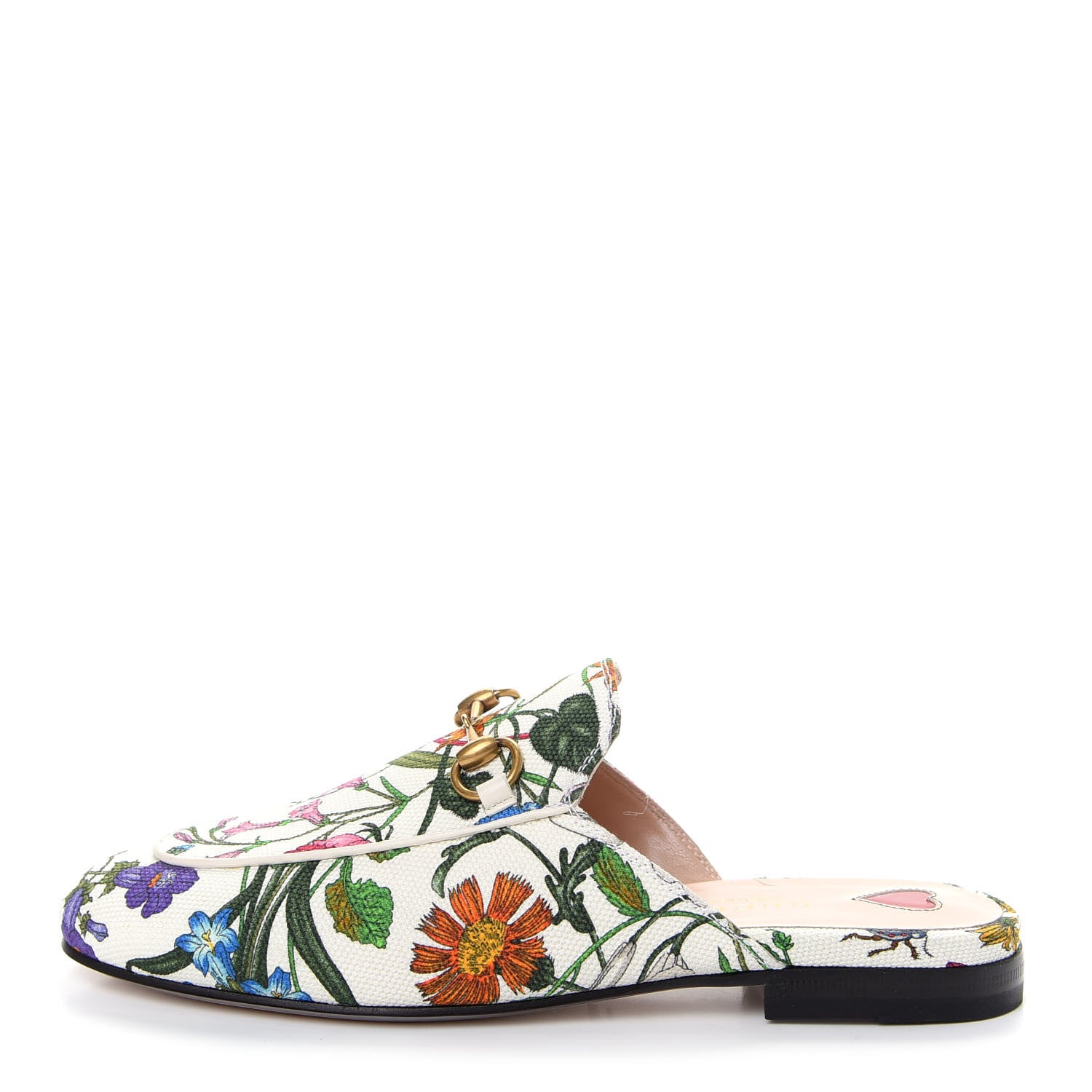 Gucci Canvas Flora Womens Princetown Slippers 36 White Multicolor 1 of 11