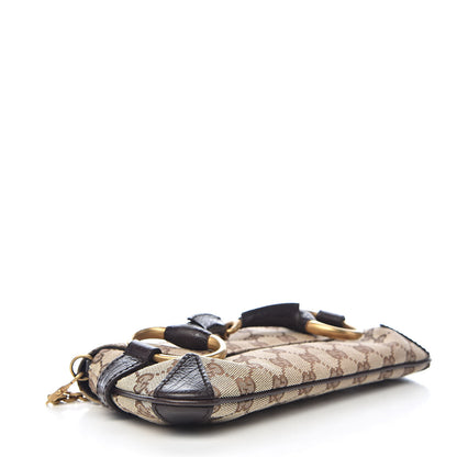 Gucci Monogram Horsebit Clutch Dark Brown 4 of 10