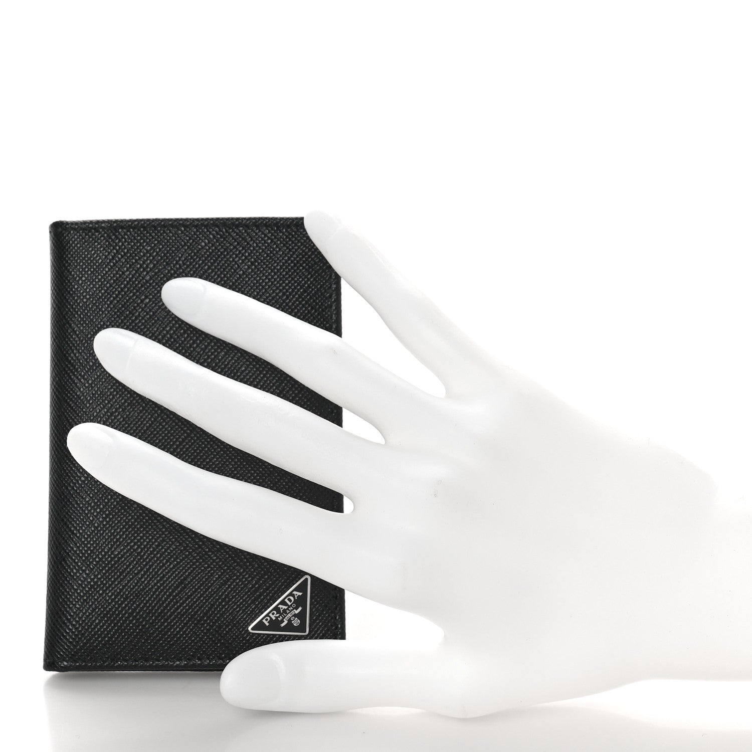 Prada Saffiano Corner Card Holder Black 2 of 8