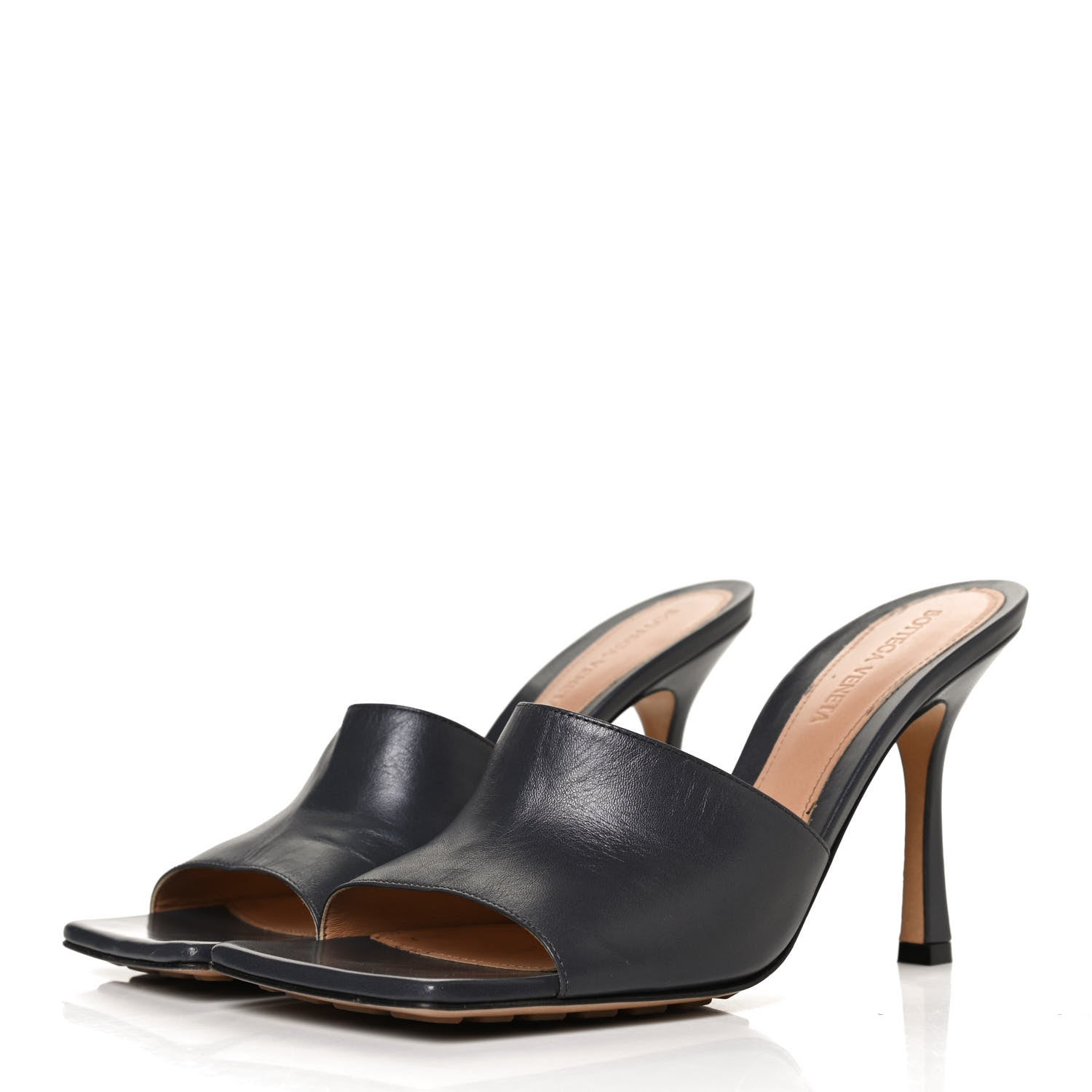Bottega Veneta Lambskin Stretch Mule Sandals 38.5 Light Graphite 3 of 13