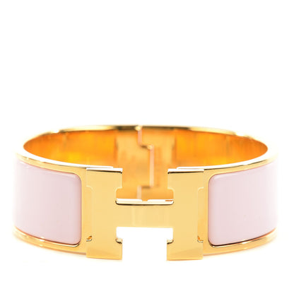 Hermes Enamel Wide Clic Clac H Bracelet PM Rose Dragee 1 of 5