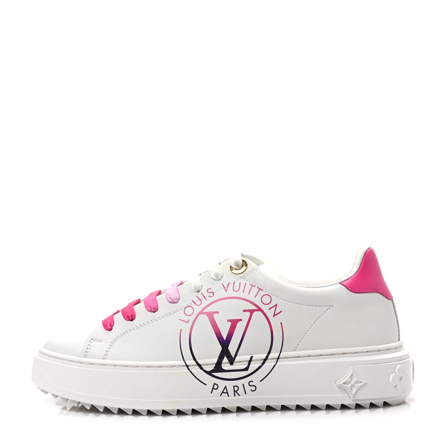 Monogram Time Out Sneakers 37 White Pink
