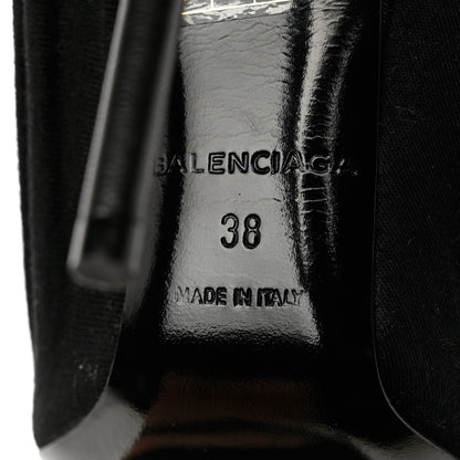 Balenciaga Jersey Crepe Political Campaign Logo Knife 115 Pointed Pumps 38 Black White Rouge 8 of 10
