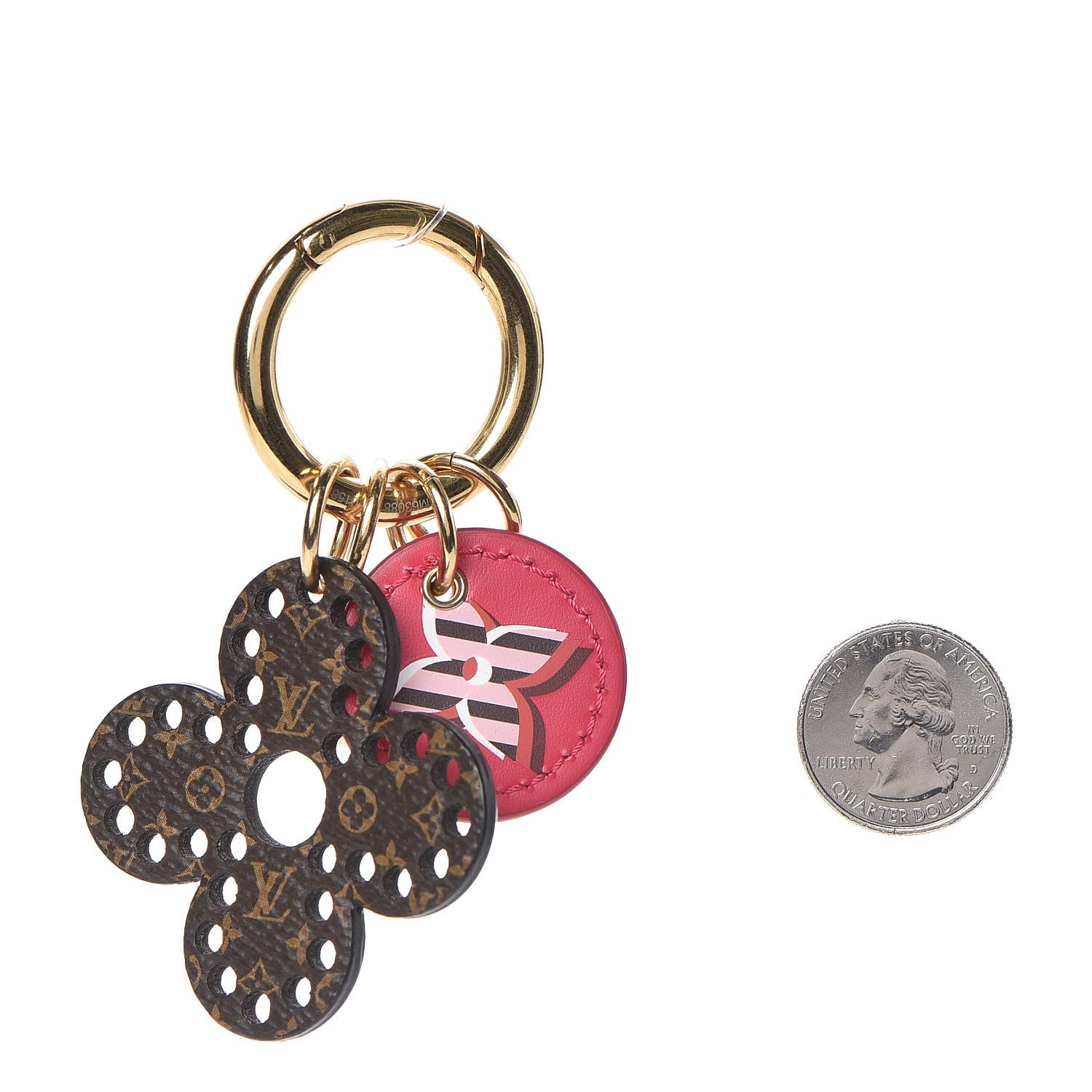 Louis Vuitton Monogram Fetish Flower Perforated Bag Charm Pink 2 of 4